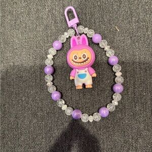 NWT Purple Labubu Cellphone Keychain Charm
